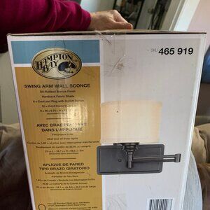 Hampton Bay Wall Sconce, plug in , Contemporary style, NEW in Box
